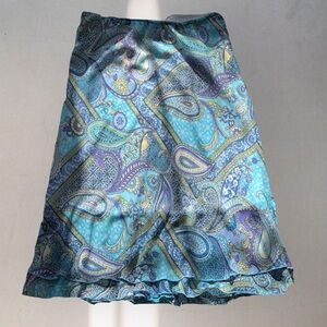 Blue Paisley Print Skirt
